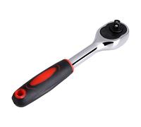 Ahgsup 1 Llave de Tubo de Trinquete de 1/4" de Alta Resistencia, Construcción de Acero con Agarre Cómodo TPR, Conmutación hacia Adelante/atrás y Liberación de Enchufe con una Mano