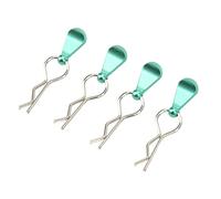 Ahgsup 4 Clips para Carrocería de Coche RC con Lengüetas de Tracción de Acero Inoxidable Duradero, Fácil Extracción para Coches de Control Remoto 1/8 1/10 (Verde)