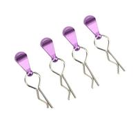 Ahgsup 4 Clips para Carrocería de Coche RC con Lengüetas de Tracción de Acero Inoxidable Duradero, Fácil Extracción para Coches de Control Remoto 1/8 1/10 (Púrpura)