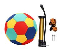 Ahgsup Balón de Fútbol para Interior Silencioso de 8 Pulgadas, Tamaño 4, Balón de Entrenamiento de Casa de Goma de Neopreno Suave para Casa, Playa y Entrenamiento, con Juego de Bomba y