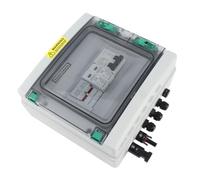 Ahgsup Caja Combinadora Solar Fotovoltaica, Fusible de 15 A e | Cable precableado, cubierta transparente, indicador de protección contra rayos, uso exterior, compatible con sistemas
