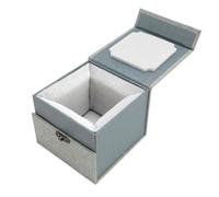 Ahgsup Caja de Maquillaje con Cabeza de Muñeca Articulada con Bola, Contenedor de Esponja a Prueba de Golpes para Circunferencia de Cabeza de Muñeca de 16-16,5 Cm (Gris Verde)