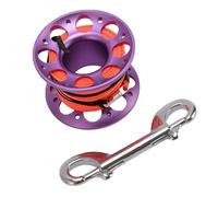 Ahgsup Carrete de Sedal de Pesca de Aluminio, Carrete de Buceo Ligero de 15m con Gancho de Doble Extremo para Operaciones Marinas (#4)