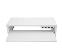 Ahgsup Elevador de Pantalla de Escritorio, Soporte de Pantalla de 20 Pulgadas, 15 Cm de Altura, Estante Deslizante con Compartimento Abierto, 2 Salidas de CA, 3 USB Tipo C para Oficina (Blanca)