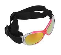 Ahgsup Gafas para Mascotas con Correa Ajustable, Gafas para Perros, Protección Ocular a Prueba de Viento para Diversión Al Aire, Material de PC Duradero (Rosa)