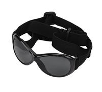 Ahgsup Gafas para Mascotas con Correa Ajustable, Gafas para Perros, Protección Ocular a Prueba de Viento para Diversión Al Aire, Material de PC Duradero (Negro Gris)