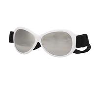 Ahgsup Gafas para Mascotas con Correa Ajustable, Gafas para Perros, Protección Ocular a Prueba de Viento para Diversión Al Aire, Material de PC Duradero (Blanco Plata)