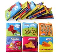 Ahgsup Libros de Baño para bebé, Tela Suave Colorida, Sonido de Susurro, Impermeables, 6 uds. para Juegos de Educación Temprana