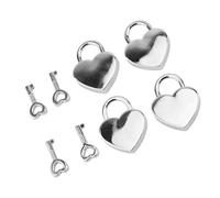 Ahgsup Love Lock Juego de 4 Candados de Corazón Duraderos con Llaves para Diario, Libro, Joyero, Bolso, Candados en Forma de Corazón de Aleación de Zinc para Mayor Seguridad y Encanto, Regalo Ideal