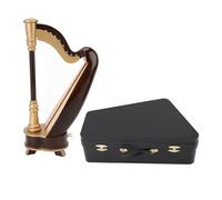 Ahgsup Mini Réplica de Arpa, Modelo de Instrumento Musical en Miniatura de Tilo de 25 Cm, con Elegante Estuche de Almacenamiento, para Decoración de Estantería de Escritorio, Deco