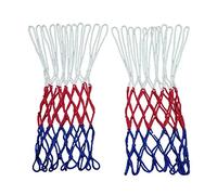 Ahgsup Reemplazo de Red de Baloncesto Resistente 12 Bucles Uso Al Aire Impermeable Rojo Blanco para Todo Tipo de Clima 2 Piezas