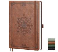 AHGXG Cuaderno de papel cuadriculado, 192 páginas, tamaño mediano A5 (5.7 x 8.3 pulgadas), 5 cuadrados por pulgada, tapa dura de cuero, papel grueso de 100 g/m², para escuela, estudiantes, matemáticas