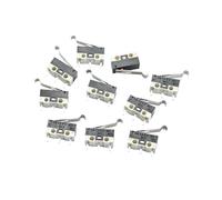 AHHQD 10 microinterruptores de límite, pulsadores, 1 A, 125 V CA, 3 pines, mango largo, palanca rodillo, brazo SPDT, 12 x 6 mm, TIAIHUA .1117