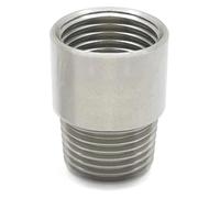 AHHQD Acoplamiento de tubería mecanizado acero inoxidable, macho 1/2NPT a hembra 1/N2PT, longitud 30 mm .0318