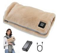 Ahigh Calentador de manos eléctrico, batería de 10000 mAh, recargable por USB, calentador de manos para cochecito de bebé de 3 niveles de calefacción y material de franela, calentador de bolsillo