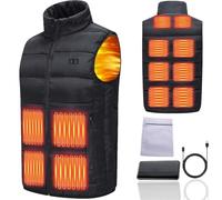 Ahigh - Chaleco calefactado para hombre y mujer con batería incluida, chaqueta térmica recargable mediante USB, chaqueta calefactable de invierno, L