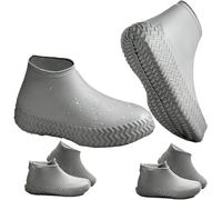 Ahigh Cubre Zapatos Impermeable, 3 Pares Cubre Calzado Para Lluvia, Reforzadas Protector de Lluvia Zapatos, Desechables/Reutilizables de látex Cubrezapatos Impermeables EU 38-43 Gris