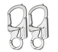 Ahiller 3" Mosquetón Llavero Compacto, Aleación Robusta con Doble Seguro - Púa de Acero de Tungsteno - Accesorio Multiusos para Senderismo, Camping, Pesca y Supervivencia (Silver-2P)