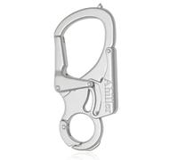 Ahiller 3" Mosquetón Llavero Compacto, Aleación Robusta con Doble Seguro - Púa de Acero de Tungsteno - Accesorio Multiusos para Senderismo, Camping, Pesca y Supervivencia (Silver-1P)