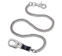 Ahiller Cadena Para Billetera Hombre en Acero Inoxidable 63 cm Con Doble Cierre de Bloqueo Para Llaveros, Estilo Punk, Cadena Cinturón Antipérdida Para Jeans, Motociclistas o Bolsillos