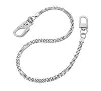 Ahiller Cadena Para Billetera y Llaveros 63 cm en Acero Inoxidable Con Mosquetón de Aleación, Cadena Doble Hilera en Metal Para Motociclistas, Accesorios de Moto o Monederos