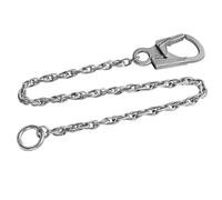 Ahiller Cadena Para Billetera y Llaveros en Acero Inoxidable 61cm Con Mosquetón, Doble Cierre y Aleación, Diseño Metálico Estilo Punk Con Anillos Entrelazados Para Accesorios de Moto o Bolsos-Redondo