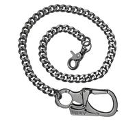 Ahiller Cadena para Cartera de Hombre, Llavero de Alta Resistencia [Mosquetón de Aleación, Cadena de Acero Inoxidable], Adecuada para Vaqueros, Billeteras, Bolsos (Gris Plomo-QK-1P)