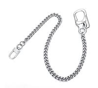 Ahiller Cadena para Cartera de Hombre, Llavero de Alta Resistencia [Mosquetón de Aleación, Cadena de Acero Inoxidable], Adecuada para Vaqueros, Billeteras, Bolsos (Plateado-BK-1)