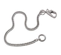 Ahiller Cadena Para Cartera y Llaves, Cadena Decorativa en Acero Inoxidable para Bolsillos Pantalón Cartera Vaquera Bolso de Mano Cinturón con Pequeño Mosquetón Mecanismo de Doble Cierre(Redondo)