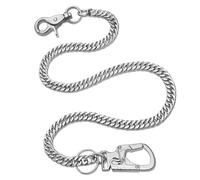 Ahiller Cadena Para Cartera y Llaves, Cadena Decorativa en Acero Inoxidable para Bolsillos Pantalón Cartera Vaquera Bolso de Mano Cinturón con Pequeño Mosquetón Mecanismo de Doble Cierre(Mosquetón)