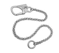 Ahiller Cadena Para Llaves de Pantalón Para Hombres y Mujeres 61 cm en Acero Inoxidable y Aleación de Zinc Resistente, Cadena Para Billetera y Bolsillos de Jeans (Esfera Flor Plateada)