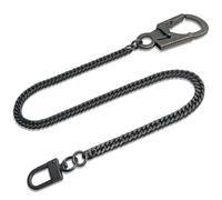 Ahiller Cadena Tipo Cartera, cadena de bolsillo de 25 pulgadas para hombre, llavero largo con mecanismo de bloqueo doble, cadena de motociclista resistente, cadena de cinturón, Dk-Gris Pistola