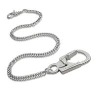 Ahiller Cadena tipo cartera para hombre, llavero de acero inoxidable de 25 pulgadas, mosquetón de aleación y doble bloqueo, accesorios de motociclista resistentes, One Size
