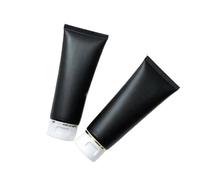 AHIOJEGX Botella exprimible 10-100 Uds vacío 100ml tubo negro mate botella de plástico for apretar limpiador Facial crema corporal contenedor cosméticos tapa abatible(Silver edge 6,50pcs)