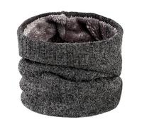 AHIOJEGX Braga Cuello Bufanda de invierno for hombre, Bandana con anillo lana, bufanda lisa cálida tejida, calentador cuello for mujer, pañuelo caliente Cachemira gruesa, máscara esquí(B Dark Gray)