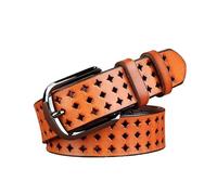 AHIOJEGX Cinturón de Remache Cinturón de cuero for mujer, cinturón, elegante hueco que combina con todo, ancho for(110,Color 1)