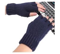 AHIOJEGX Guantes Térmicos Dos Pares de Guantes Invierno for Hombres la Oficina Escritura los Dedos en Bicicleta a Estudiantes Punto(Deep Blue)