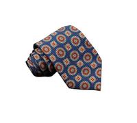 AHIOJEGX Hombre de Corbata Corbata de Seda de Moda for Hombre, 7,5 cm, Suave, novedosa, Color Azul, Verde y Naranja, Corbata de Lazo con Estampado Floral de Lunares, Regalo de Boda y Negocios(34)