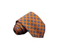 AHIOJEGX Hombre de Corbata Corbata de Seda de Moda, Suave, novedosa, Color Azul, Verde y Naranja, Lazo con Estampado Floral de Lunares, Regalo de Boda y Negocios (7,5 cm)