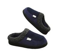 AHIOJEGX Pantuflas Hombre Invierno Pantuflas de algodón for hombre, cálidas, felpa, for interior y exterior, antideslizantes, mullidas, for invierno(Dark Blue,42-43)