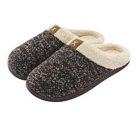 AHIOJEGX Pantuflas Hombre Invierno Pantuflas De Espuma Viscoelástica Cómodas For Hombre, Zapatos Cálidos Con Forro, Invierno Sencillas Y Modernas For El Hogar For(Coffee,44-45)