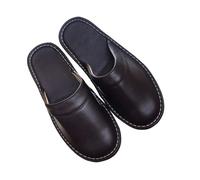 AHIOJEGX Pantuflas Hombre Invierno Zapatillas De Casa Cuero Económicas For Hombre, Zapatos Tipo Chanclas For Interior, Talla Grande 47-48, Pantuflas Cerradas For, Unisex For Parejas(Brown,41-42)
