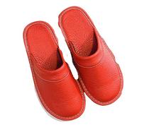 AHIOJEGX Pantuflas Hombre Invierno Zapatillas De Casa Otoño For Hombre Talla Grande 47 48, Cuero Unisex, Interior Cómodas, Zapatos For, Planas(Red,11)