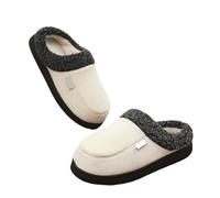 AHIOJEGX Pantuflas Hombre Invierno Zapatos De Invierno Algodón For Hombre, Cálidos, Con Forro Felpa, For Interior Y Exterior, Antideslizantes, A La Moda, Suaves Esponjosos(White,36-37)