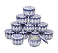 AHIOJEGX Vasos para Velas 12 tarros de Lata de Hierro de Colores Variados for Velas, latas vacías: fabricación de Velas DIY con Estuche de Almacenamiento for Especias secas y Dulces(Tin Can-7)