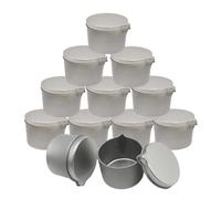 AHIOJEGX Vasos para Velas 12 tarros for Velas con un práctico Pico for aromaterapia, cremas de Masaje, latas de Almacenamiento de cosméticos, recipientes for Hacer Velas de Bricolaje(1oz-Silver)