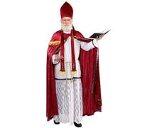 Ahititi Traje de San Nicolás para Hombre - Juego de Disfraz Premium de San Nicolás con Accesorios para Adultos - Traje para Navidad, Carnaval y Vestir