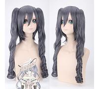 AHJSN Aplicar a Butler Kuroshitsuji Ciel Phantomhive Cosplay peluca de mujer gris largo rizado doble cola de caballo sintético pelucas de disfraz Pelucas
