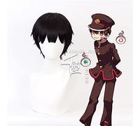 AHJSN aplicar a los inodoros Jibaku Shounen Hanako kun Yugi Amane Negro peluca corta Cosplay Disfraz Pelucas de pelo sintético resistente al calor