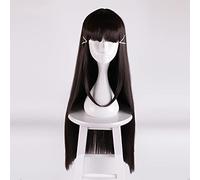 AHJSN Dia Kurosawa Cosplay Wig Love Live! Sunshine - Peluca de 80 cm de largo, color negro, marrón, liso, disfraz de Halloween, pelucas de juego